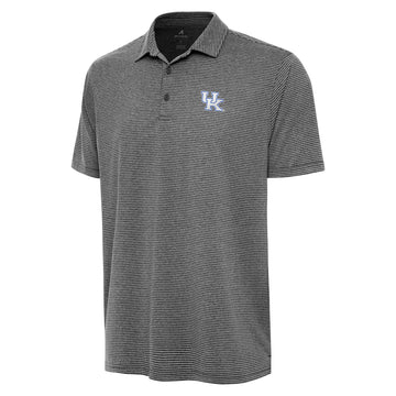 University of Kentucky Scheme Metallic Logo Polo in Black Heather by Antigua