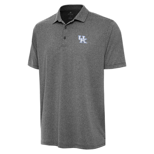 University of Kentucky Scheme Metallic Logo Polo in Black Heather by Antigua