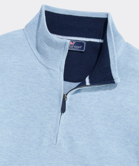 Tipped Boathouse Quarter-Zip in Jake Blue Heather by Vineyard Vines