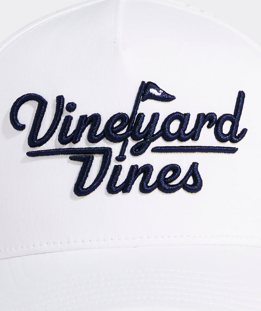 vineyard vines Golf Logo Hi-Pro Performance Trucker Hat in White Cap by Vineyard Vines
