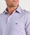 Performance Bradley Stripe Sankaty Polo in Hibiscus Tejeda by Vineyard Vines