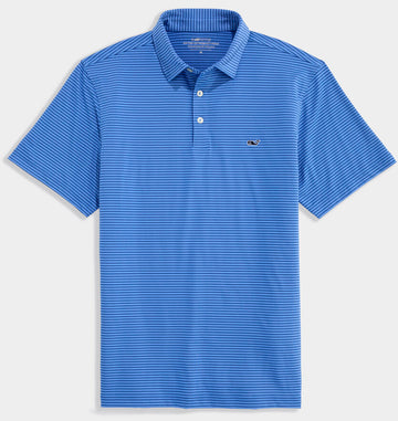 Performance Bradley Stripe Sankaty Polo in Shell Breaker / Moonshine by Vineyard Vines