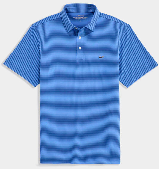 Performance Bradley Stripe Sankaty Polo in Shell Breaker / Moonshine by Vineyard Vines