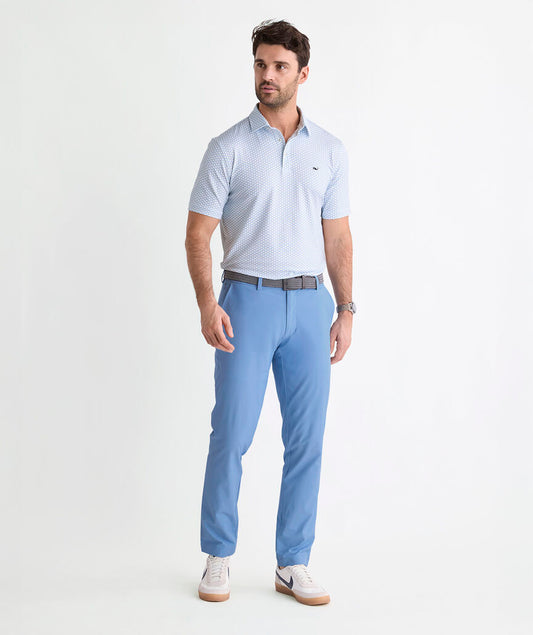 Performance Printed Sankaty Polo in Micro Barracuda by Vineyard Vines