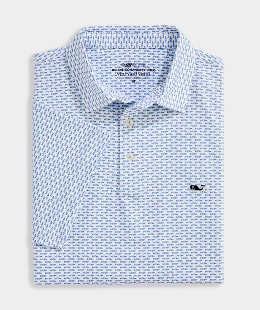 Performance Printed Sankaty Polo in Micro Barracuda by Vineyard Vines