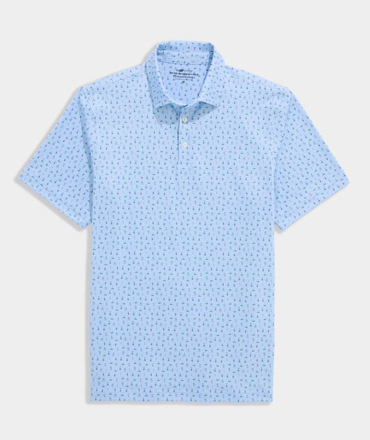 Performance Golf Printed Sankaty Polo in Golfers Jake Blue by Vineyard Vines