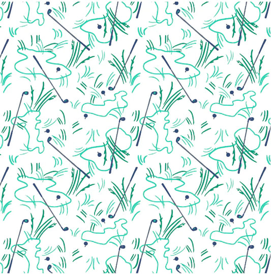 Performance Golf Printed Sankaty Polo in Micro Greens - White by Vineyard Vines