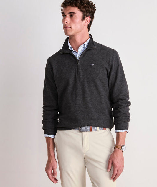 Saltwater Quarter-Zip in Jet Black by Vineyard Vines