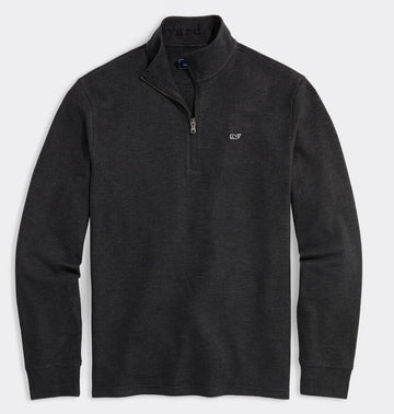 Saltwater Quarter-Zip in Jet Black by Vineyard Vines