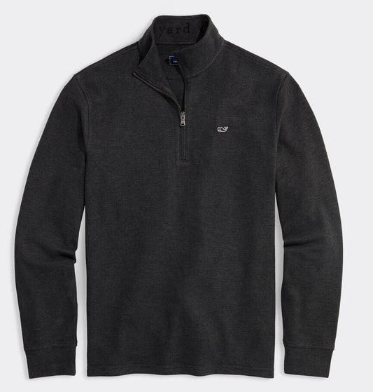 Saltwater Quarter-Zip in Jet Black by Vineyard Vines