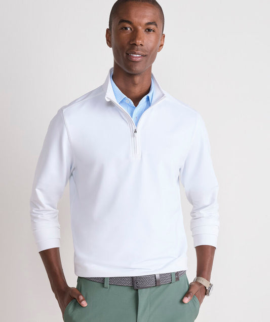 Performance Clubhouse Quarter-Zip in White Cap by Vineyard Vines