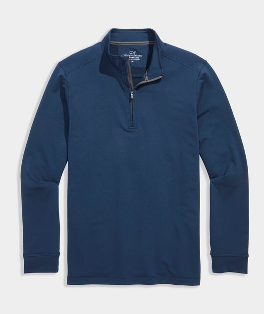Performance Clubhouse Quarter-Zip in Blue Blazer by Vineyard Vines