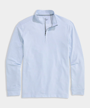 Performance Clubhouse Quarter-Zip in Coastline Tattersall by Vineyard Vines