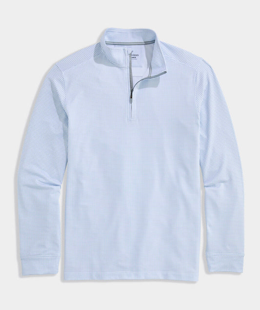 Performance Clubhouse Quarter-Zip in Coastline Tattersall by Vineyard Vines