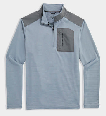 Performance Grid Tech Quarter-Zip in Tradewinds by Vineyard Vines