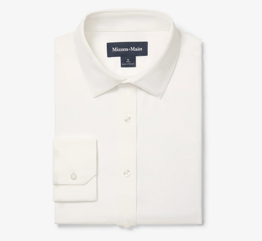 Bateman Dress Shirt in White Twill by Mizzen+Main
