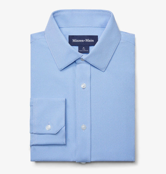 Bateman Dress Shirt in Cornflower Twill by Mizzen+Main