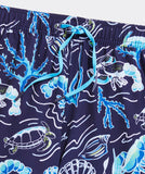 7 Inch Printed Chappy Swim Trunks in Sea Life Navy by Vineyard Vines