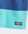 7 Inch Short Liner Colorblock Chappy Swim Trunks in Serenity Blue by Vineyard Vines