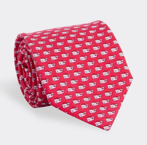 Santa Whale Silk Tie in Red Velvet by Vineyard Vines