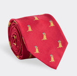 Santa Paws Woven Kennedy Tie in Red Velvet by Vineyard Vines