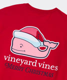 Santa Whale Long Sleeve Pocket Tee in Red Velvet by Vineyard Vines