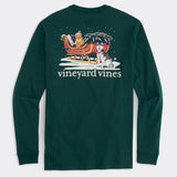 Sleigh Dogs Long Sleeve Pocket Tee in Charleston Green by Vineyard Vines