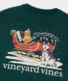 Sleigh Dogs Long Sleeve Pocket Tee in Charleston Green by Vineyard Vines