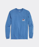 Snowman Whale Long Sleeve Pocket Tee in Tide Blue by Vineyard Vines