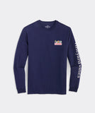 Winter Pups Logo Box Long Sleeve Pocket Tee in Nautical Navy by Vineyard Vines