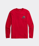 Santa Rover Long Sleeve Pocket Tee in Red Velvet by Vineyard Vines