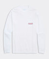 String Lights Pups Logo Box Long Sleeve Pocket Tee in White Cap by Vineyard Vines
