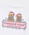 String Lights Pups Logo Box Long Sleeve Pocket Tee in White Cap by Vineyard Vines