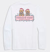 String Lights Pups Logo Box Long Sleeve Pocket Tee in White Cap by Vineyard Vines
