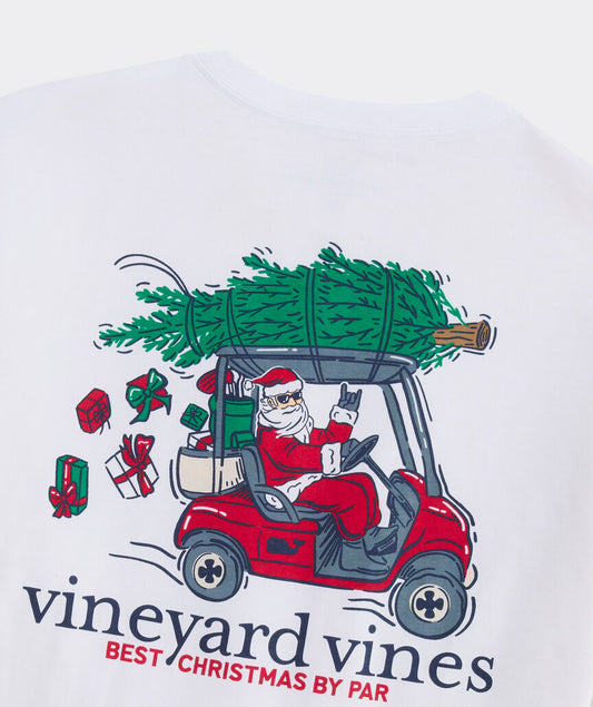 Best Christmas By Par Long Sleeve Pocket Tee in White Cap by Vineyard Vines