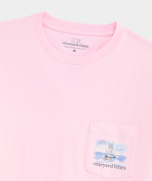 Painted Sportfisher Scenic Short-Sleeve Pocket Tee in Pink Drink by Vineyard Vines