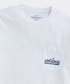 Sunset Golf Logo Box Short-Sleeve Pocket Tee in White Cap by Vineyard Vines
