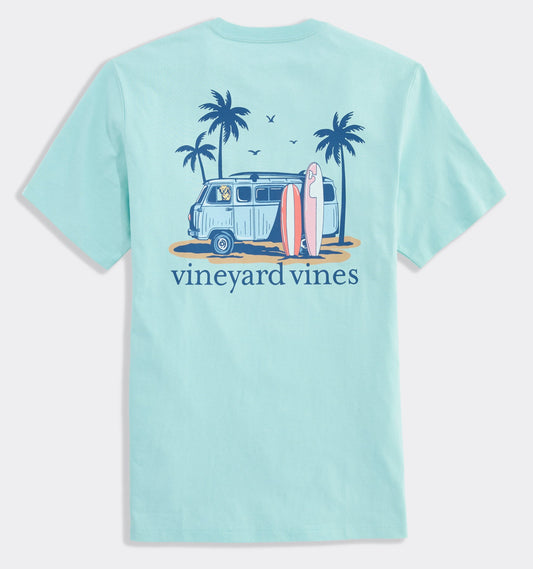 Pup & Surf Van Short Sleeve Pocket Tee in Mangrove Mint by Vineyard Vines