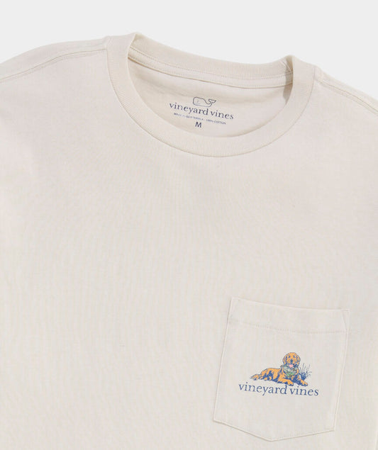 Camo Cooler Dog Short-Sleeve Pocket Tee in Stone by Vineyard Vines