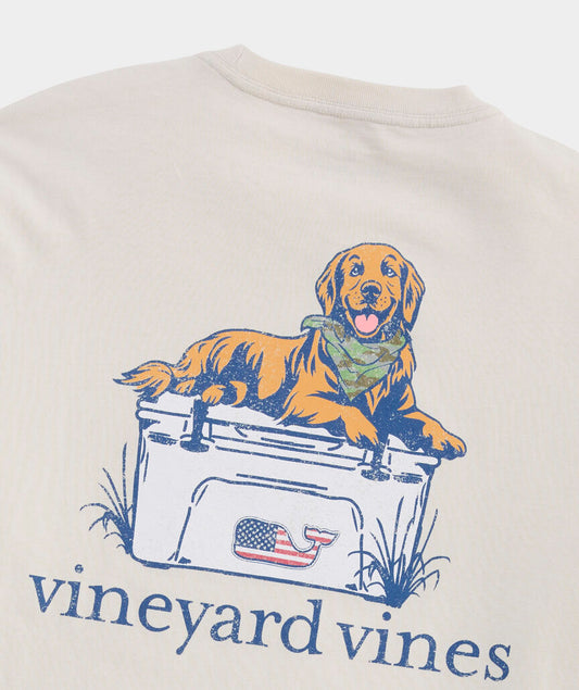 Camo Cooler Dog Short-Sleeve Pocket Tee in Stone by Vineyard Vines