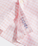 On-The-Go brrr° Gingham Shirt in Flamingo Plaid by Vineyard Vines