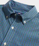 Stretch Poplin Micro Check Shirt in Chk Hull Blue by Vineyard Vines