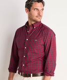 Stretch Poplin Tartan Shirt in Red Velvet Plaid by Vineyard Vines