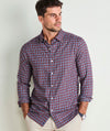 Kendrick Check Tech Twill Shirt in Crimson by Vineyard Vines