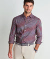 Kendrick Check Tech Twill Shirt in Crimson by Vineyard Vines