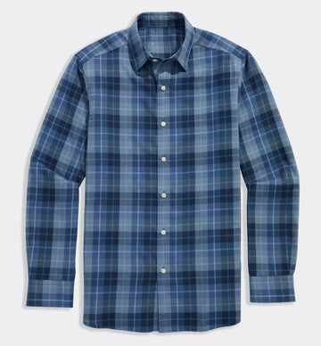 Brant Point Plaid Tech Twill Shirt in Moonshine by Vineyard Vines
