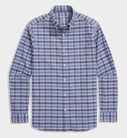 Faraway Plaid Performance Cotton Shirt in Summer Evening by Vineyard Vines