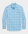 Performance Coconut Key Plaid Featherweight Shirt in Sea Splash by Vineyard Vines