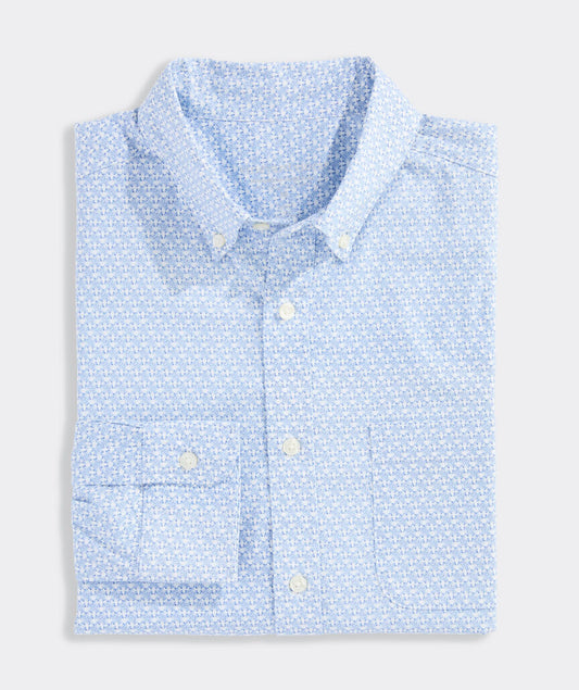 Performance Cotton Frozen Flurry Shirt in Moonshine by Vineyard Vines