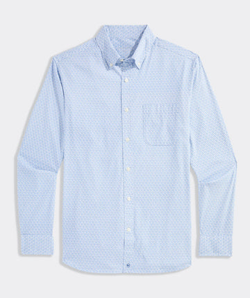 Performance Cotton Frozen Flurry Shirt in Moonshine by Vineyard Vines